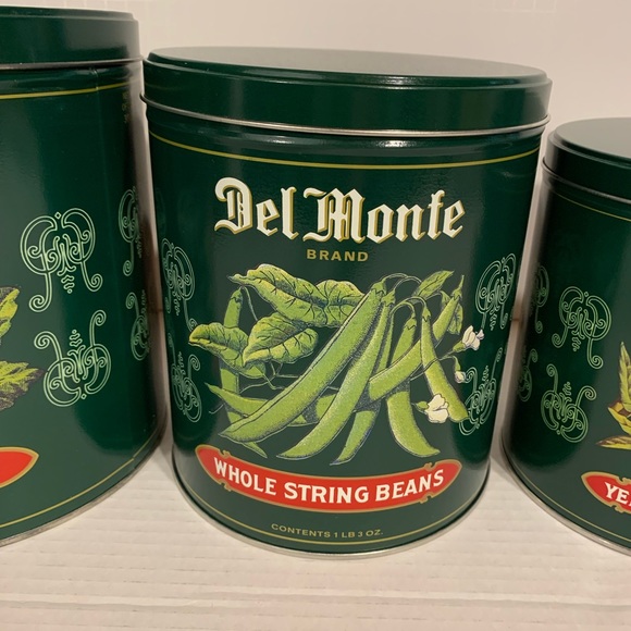 Vintage 1980s Del Monte Metal Kitchen Canister Tin Metal kitchen canister. - Picture 10 of 15